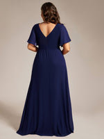 Bernice chiffon sleeved bridesmaid dress with slit - Bay Bridal and Ball Gowns