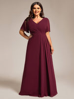 Bernice chiffon sleeved bridesmaid dress with slit - Bay Bridal and Ball Gowns