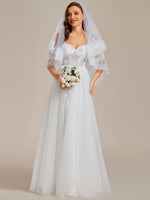 Bernice cold shoulder ivory wedding gown with lace - Bay Bridal and Ball Gowns