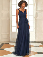 Cammy sleeveless tulle bridesmaid dress in navy s24 Express NZ wide - Bay Bridal and Ball Gowns