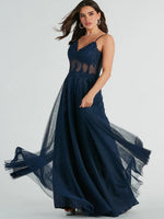 Carlise Navy tulle and lace corset ball dress Express NZ wide - Bay Bridal and Ball Gowns