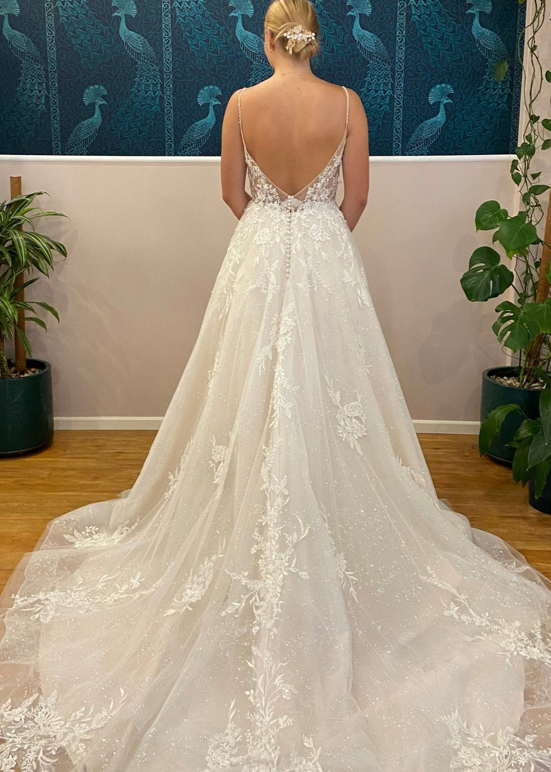 Carly A-line beaded Ivory/Champagne Wedding gown Carly A-line beaded Ivory/Champagne Wedding gown