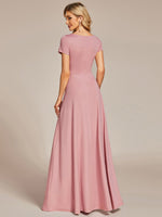 Cassidy cap sleeve V - neck A - line bridesmaid dress - Bay Bridal and Ball Gowns