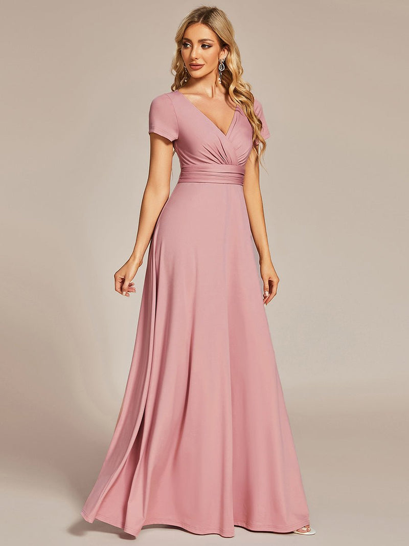 Cassidy cap sleeve V - neck A - line bridesmaid dress - Bay Bridal and Ball Gowns