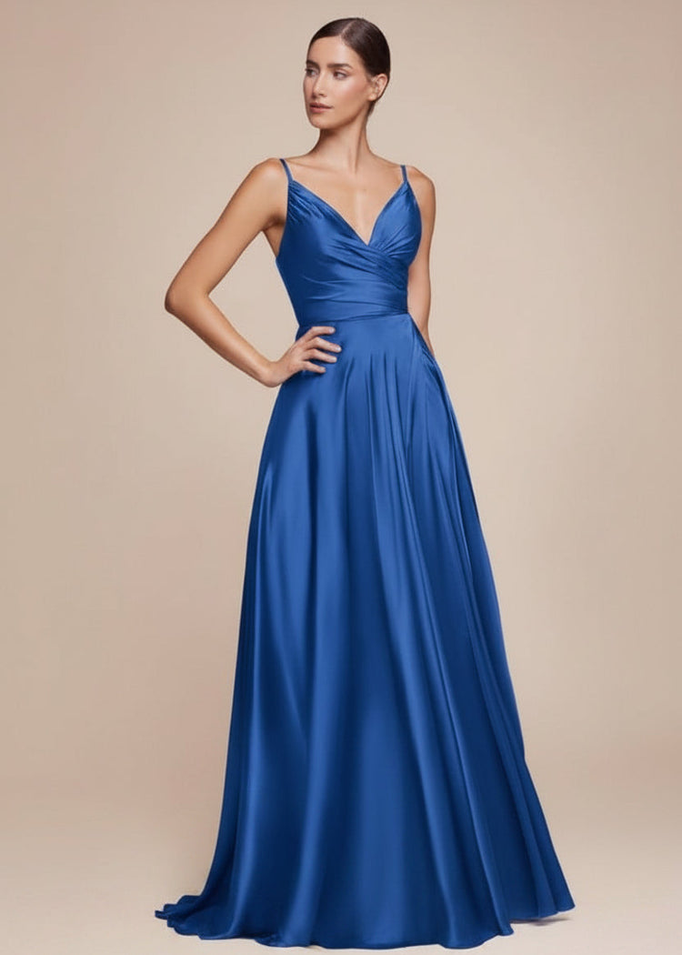 blue dress for baby girl Eucalyptus Satin Halter Neck Sleeveless Maxi Bridesmaid Dress with Slit Change Color from Swatches / 2X / N20