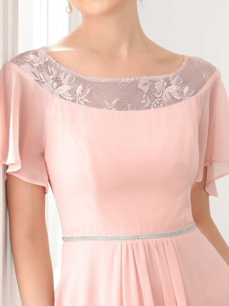 Connie tea length mother of the bride dress in light pink s6 Express NZ wide - Bay Bridal and Ball Gowns