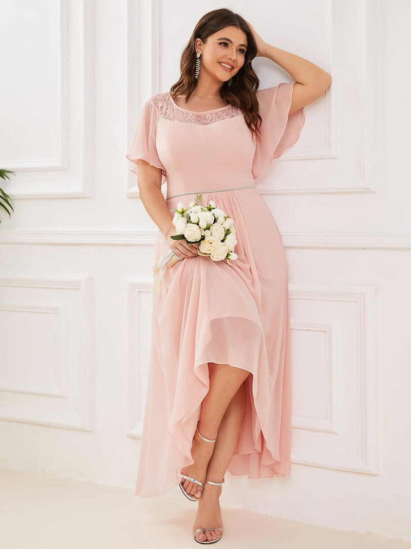 Connie tea length mother of the bride dress in light pink s6 Express NZ wide - Bay Bridal and Ball Gowns