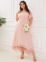 Connie tea length mother of the bride dress in light pink s6 Express NZ wide - Bay Bridal and Ball Gowns