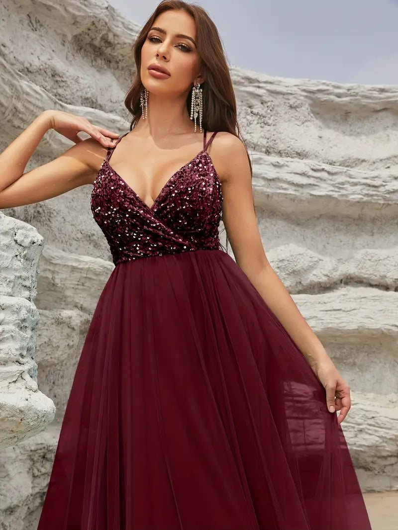 Constance strappy back burgundy ball dress Express NZ wide - Bay Bridal and Ball Gowns