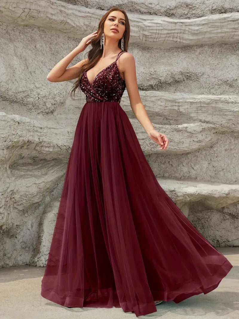 Constance strappy back burgundy ball dress Express NZ wide - Bay Bridal and Ball Gowns