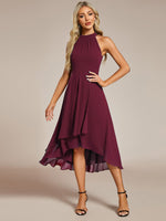 Corrie burgundy halter mother of the bride/groom dress Express NZ wide - Bay Bridal and Ball Gowns