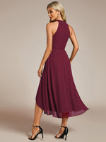 Corrie burgundy halter mother of the bride/groom dress Express NZ wide - Bay Bridal and Ball Gowns