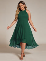 Corrie Emerald Green Halter Dress in Chiffon s14 Express NZ wide - Bay Bridal and Ball Gowns