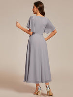 Corrieanne grey midi Mother of the bride/groom dress s18 Express NZ Wide - Bay Bridal and Ball Gowns