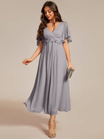 Corrieanne grey midi Mother of the bride/groom dress s18 Express NZ Wide - Bay Bridal and Ball Gowns