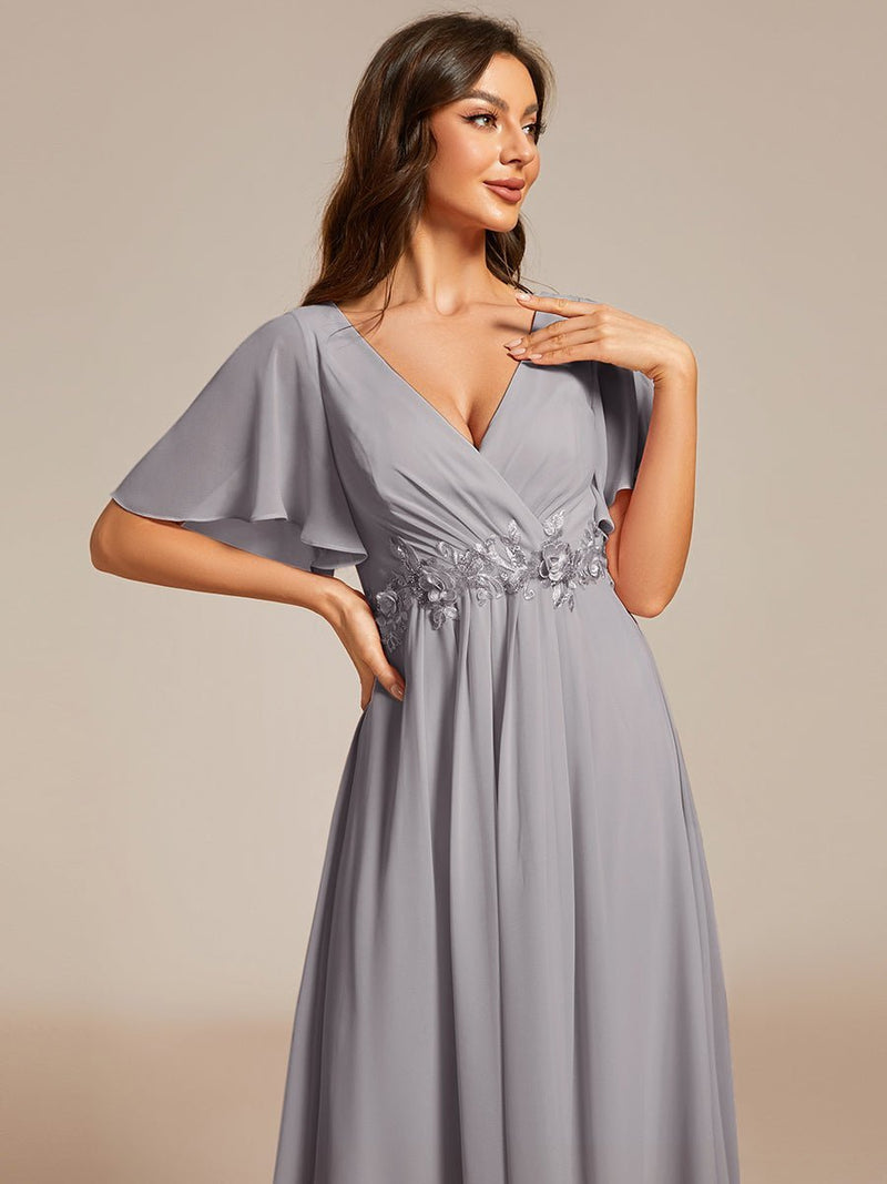 Corrieanne grey midi Mother of the bride/groom dress s18 Express NZ Wide - Bay Bridal and Ball Gowns