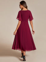 Corrieanne midi Mother of the bride/groom dress in burgundy s8 Express NZ wide - Bay Bridal and Ball Gowns
