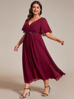 Corrieanne midi Mother of the bride/groom dress in burgundy s8 Express NZ wide - Bay Bridal and Ball Gowns