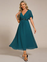 Corrieanne teal plus size midi Mother of the bride/groom dress s22 Express NZ Wide - Bay Bridal and Ball Gowns