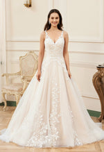 Crystal Plus Size Ivory V - Neck Wedding Dress Size 26 COMING SOON - Bay Bridal and Ball Gowns