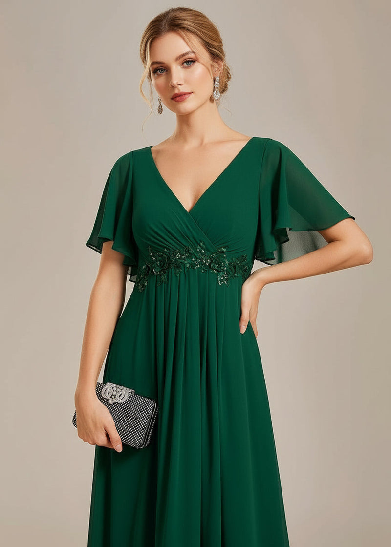 emerald green dress nz chiffon evening in Size 18 Category2: clothing_dresses