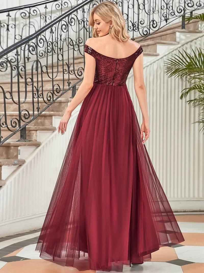 Dorine sequin and tulle ball dress in burgundy s14-16 Express NZ wide - Bay Bridal and Ball Gowns
