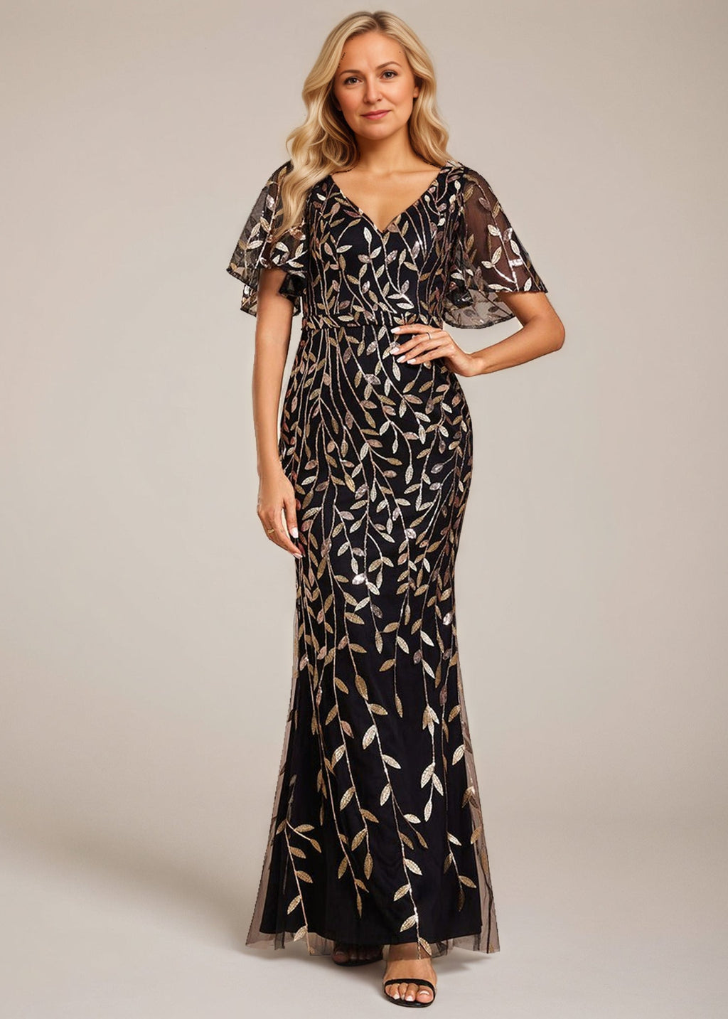 Eliza tulle and sequin gown in black/gold s12 Express NZ Wide - Bay Bridal and Ball Gowns