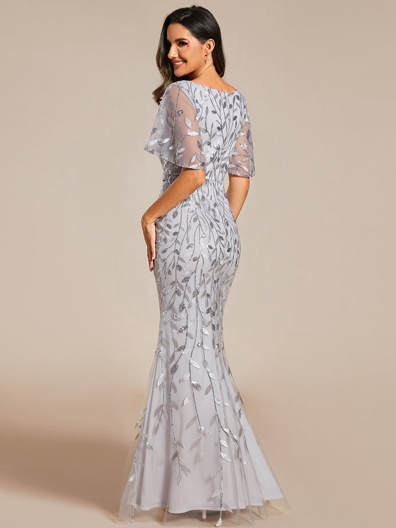 Eliza tulle sleeve black gown with gold leaf patterns Express NZ wide - Bay Bridal and Ball Gowns