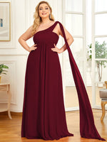 Emmerson one shoulder bridesmaid or event dress in chiffon - Bay Bridal and Ball Gowns