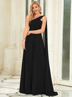 Emmerson one shoulder bridesmaid or event dress in chiffon - Bay Bridal and Ball Gowns