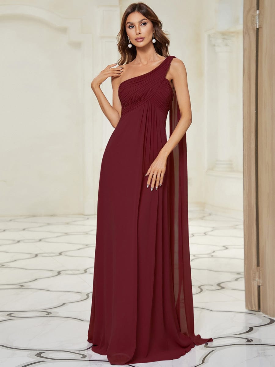 Emmerson one shoulder bridesmaid or event dress in chiffon - Bay Bridal and Ball Gowns