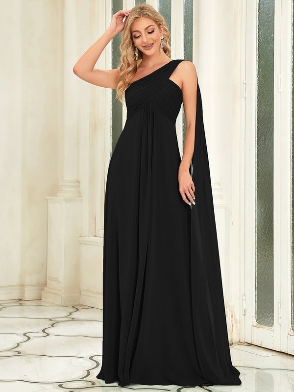 Emmerson one shoulder bridesmaid or event dress in chiffon - Bay Bridal and Ball Gowns