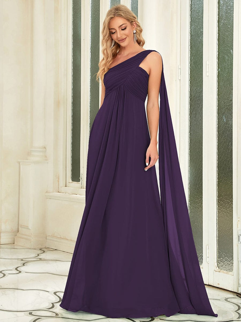 Emmerson one shoulder bridesmaid or event dress in chiffon - Bay Bridal and Ball Gowns