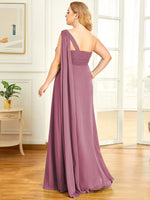 Emmerson one shoulder bridesmaid or event dress in chiffon - Bay Bridal and Ball Gowns