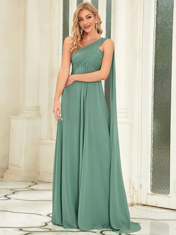 Emmerson one shoulder bridesmaid or event dress in chiffon - Bay Bridal and Ball Gowns