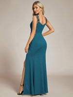 Halo stretch ruched evening ball dress in teal s18 Express NZ wide - Bay Bridal and Ball Gowns