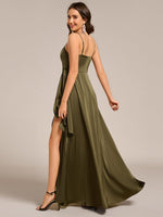 Holly olive satin bridesmaid dress with split - Bay Bridal and Ball Gowns