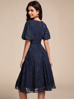 Jamine Mother of the bride/groom shorter navy dress - Bay Bridal and Ball Gowns