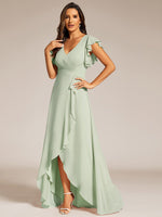 Jarlina chiffon high low bridesmaid dress with ruffle - Bay Bridal and Ball Gowns