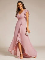 Jarlina chiffon high low bridesmaid dress with ruffle - Bay Bridal and Ball Gowns