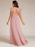 Jarlina chiffon high low bridesmaid dress with ruffle - Bay Bridal and Ball Gowns