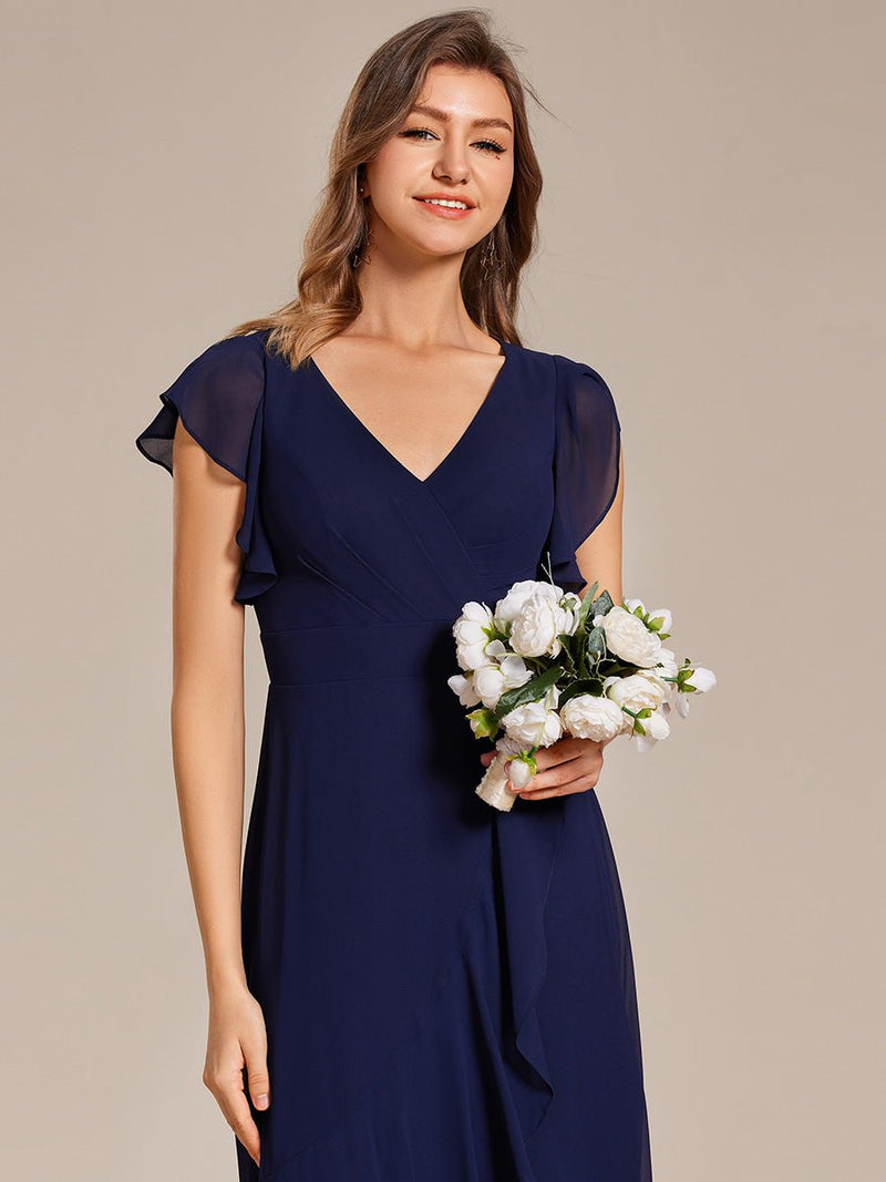 Jarlina chiffon high low bridesmaid dress with ruffle - Bay Bridal and Ball Gowns