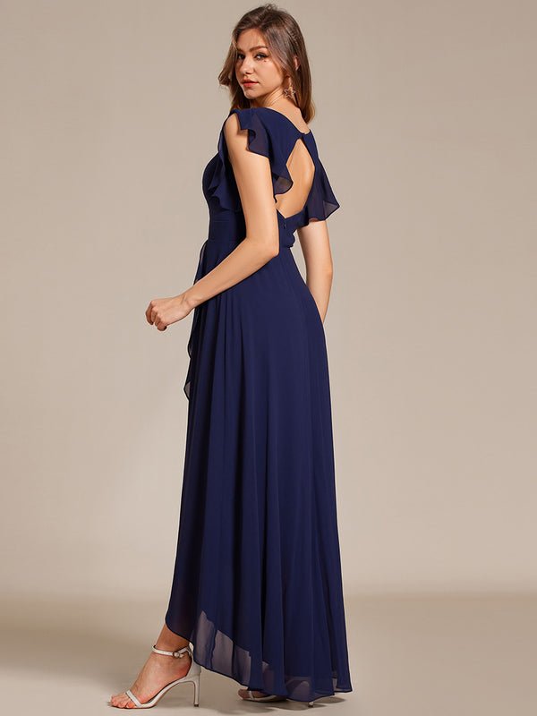 Jarlina chiffon high low bridesmaid dress with ruffle - Bay Bridal and Ball Gowns