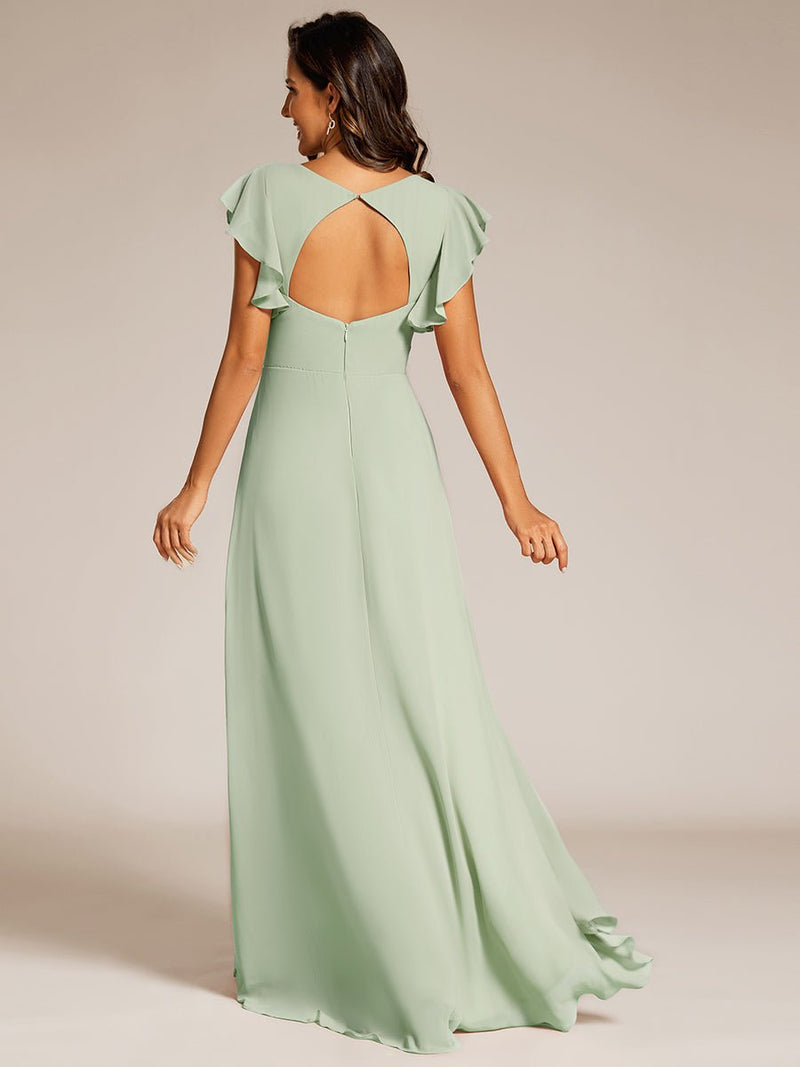 Jarlina chiffon high low bridesmaid dress with ruffle - Bay Bridal and Ball Gowns