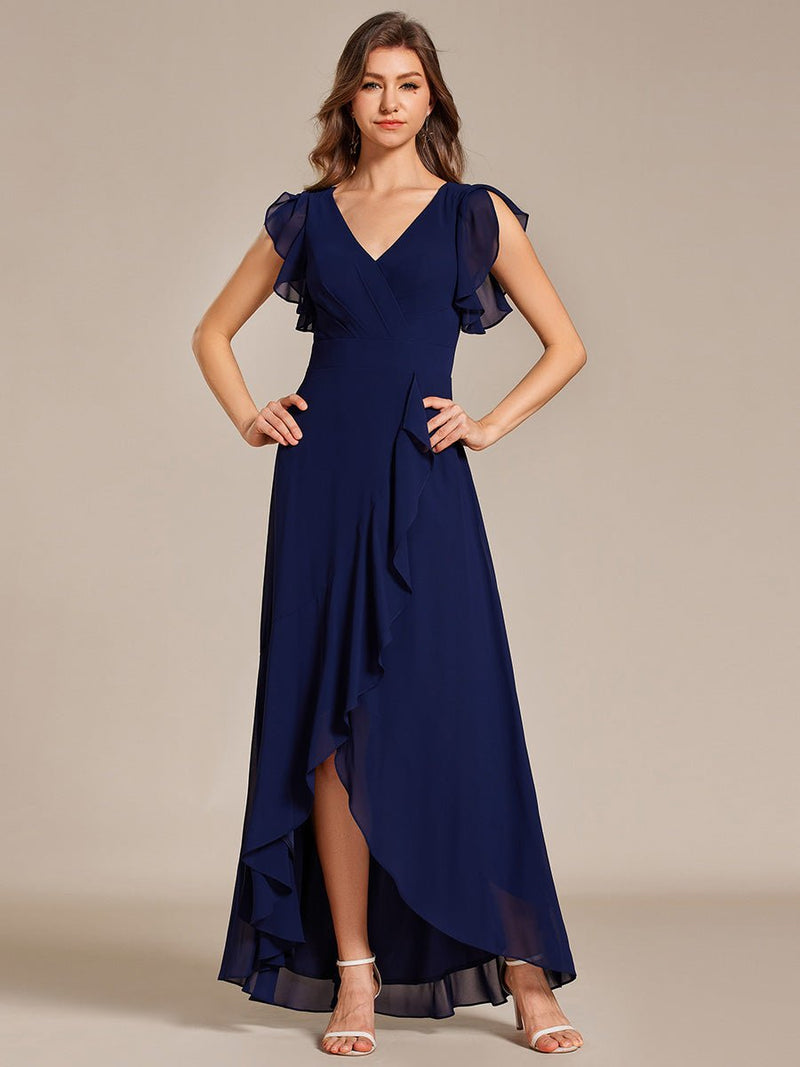 Jarlina chiffon high low bridesmaid dress with ruffle - Bay Bridal and Ball Gowns