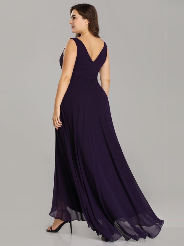 Jaylynn high low chiffon ball dress in dark purple Express NZ wide - Bay Bridal and Ball Gowns