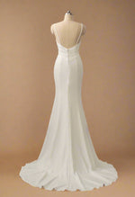 Johanna Ivory minimalist crepe wedding dress Express NZ wide - Bay Bridal and Ball Gowns