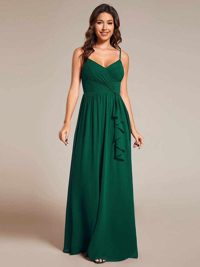 Jonte pleated sleeveless bridesmaid dress in chiffon - Bay Bridal and Ball Gowns