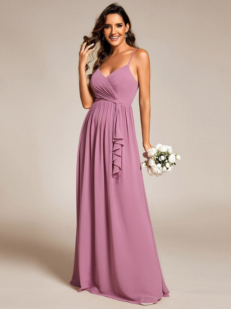 Jonte pleated sleeveless bridesmaid dress in chiffon - Bay Bridal and Ball Gowns