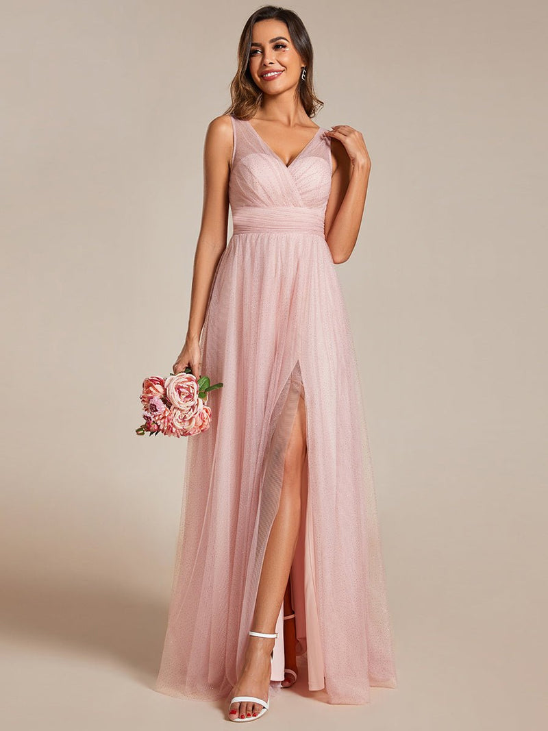 Karlia maxi sparkling ball dress with split - Bay Bridal and Ball Gowns